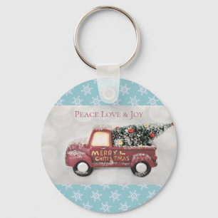 Porte-clés Peace Love & Joy Toy Camion Joyeux Noël