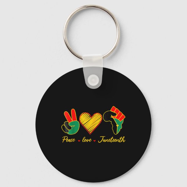 Porte-clés Peace Love Junetdix Pride Black Girl Black Queen (Recto)