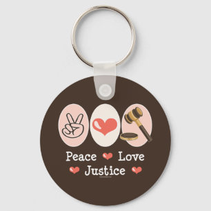 Porte-clés Peace Love Justice Key Chain