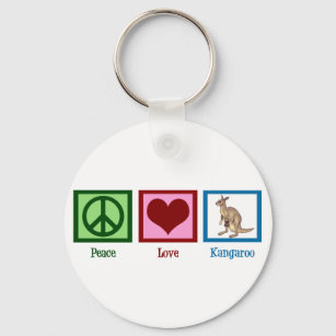 Porte-clés Peace Love Kangaroo