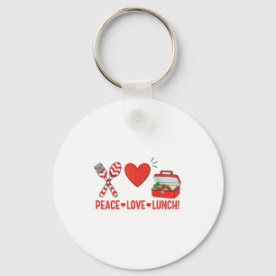 Porte-clés Peace Love Lunch Lady Appréciation Box Retour À Sc