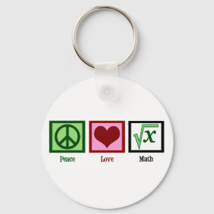 Porte-clés Peace Love Math