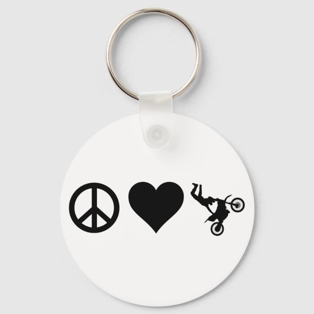 Porte-clés Peace Love Motocross (Recto)