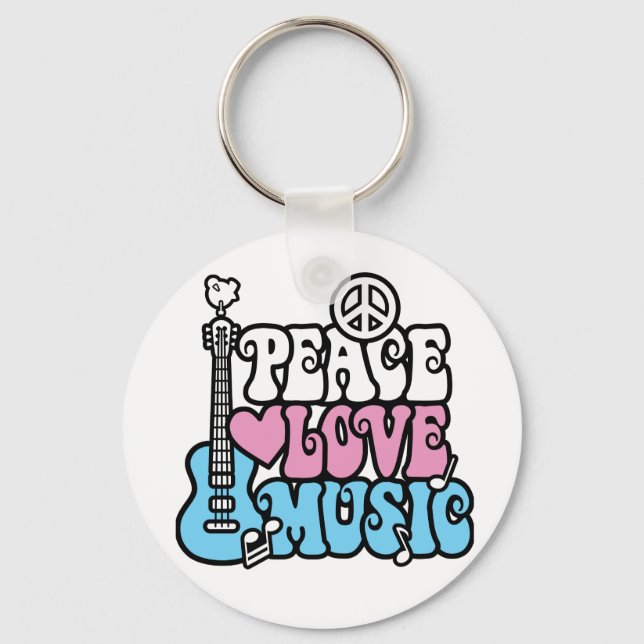 Porte-clés Peace-Love-Music (Recto)
