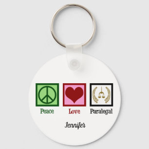 Porte-clés Peace Love Paralegal Cute Custom