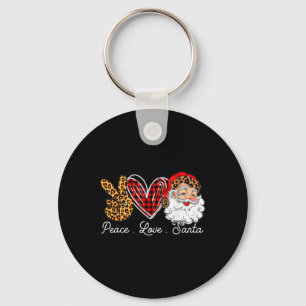 Porte-clés Peace Love Père Noël Leopard Buffalo Noël 2021