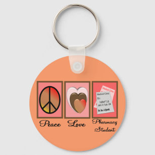 Porte-clés Peace Love Pharmacy Cadeaux étudiants
