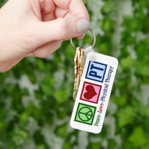 Porte-clés Peace Love Physique Therapy Cute Personnalisé PT