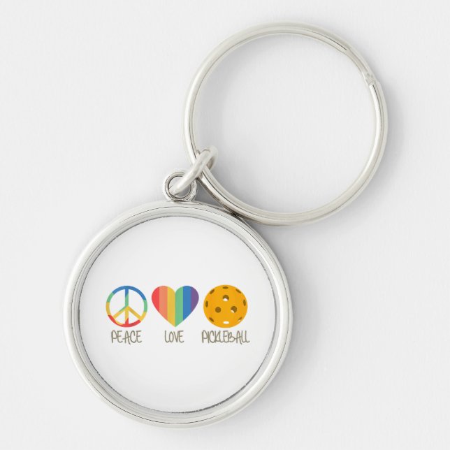 Porte-clés Peace Love Pickleball (Devant)