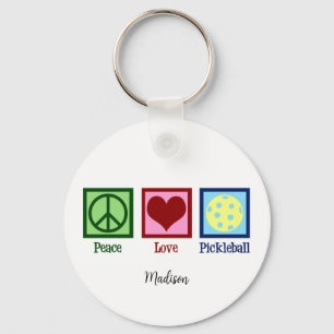 Porte-clés Peace Love Pickleball Cute Personnalisé