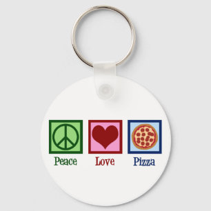 Porte-clés Peace Love Pizza