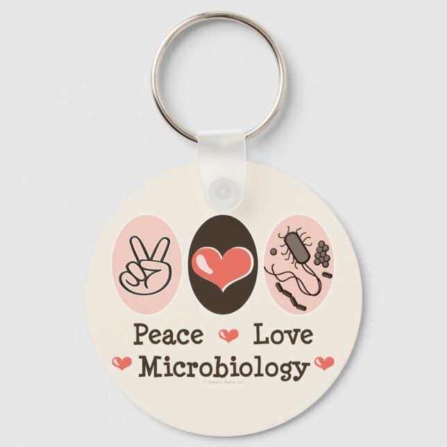 Porte-clés Peace Love Porte - clé de microbiologie (Recto)