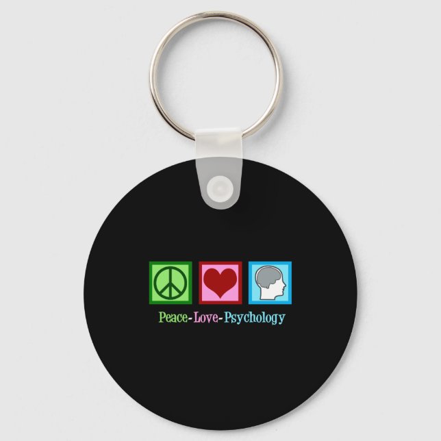 Porte-clés Peace Love Psychology Cute Psychologist  (Recto)