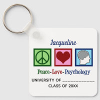 Peace Love Psychology Major Cute Custom Graduation