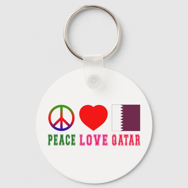 Porte-clés Peace Love Qatar (Recto)