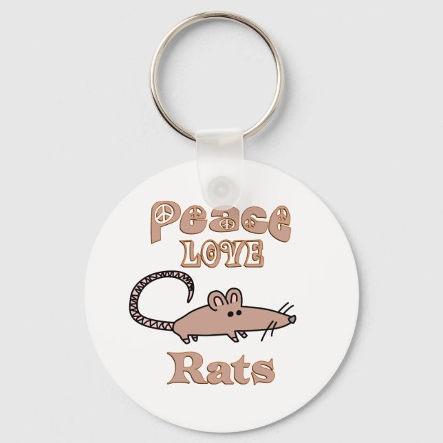 Porte-clés Peace Love Rats (Recto)