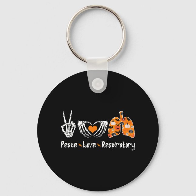 Porte-clés Peace Love Respiratory Therapist Skeleton Fun Hall (Recto)