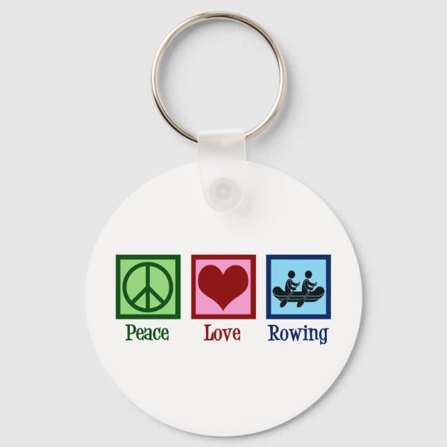 Porte-clés Peace Love Rowing - Cute Crew Team (Recto)