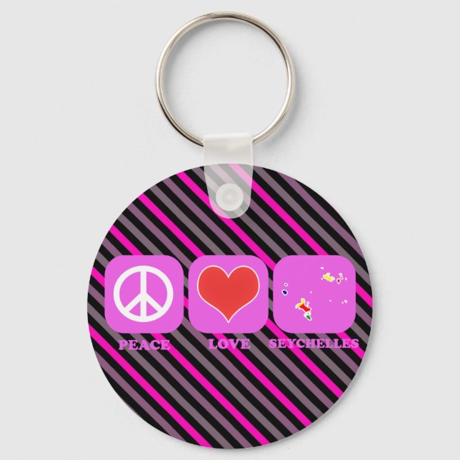 Porte-clés Peace Love Seychelles (Recto)