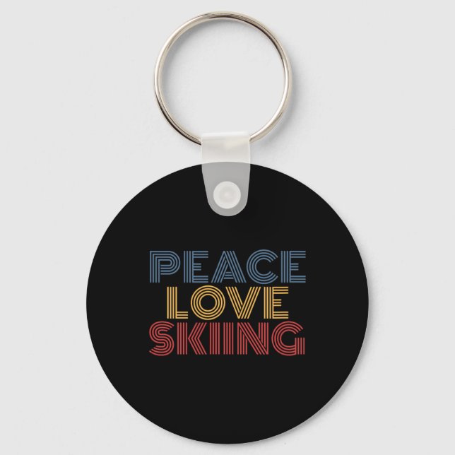 Porte-clés Peace Love Skiing  (Recto)
