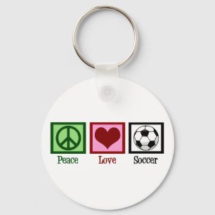 Porte-clés Peace Love Soccer