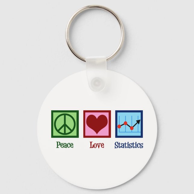 Porte-clés Peace Love Statistics (Recto)