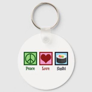 Porte-clés Peace Love Sushi