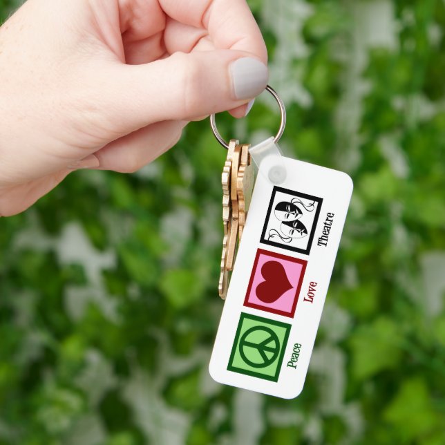 Porte-clés Peace Love Theater Acteur personnalisé cadeau (main)