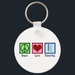 Porte-clés Peace Love Tutoring - Cute Tutor<br><div class="desc">Peace Love Tutoring. Un joli cadeau de tuteur scolaire pour quelqu'un qui enseigne à un étudiant dans certains domaines ou des compétences comme les mathématiques ou la lecture.</div>