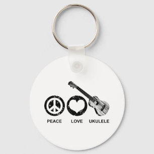 Porte-clés Peace Love Ukulele