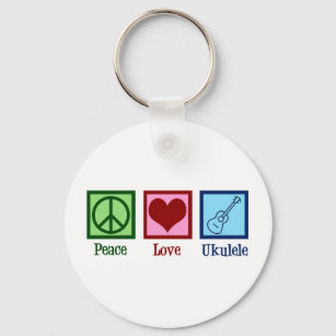 Porte-clés Peace Love Ukulele