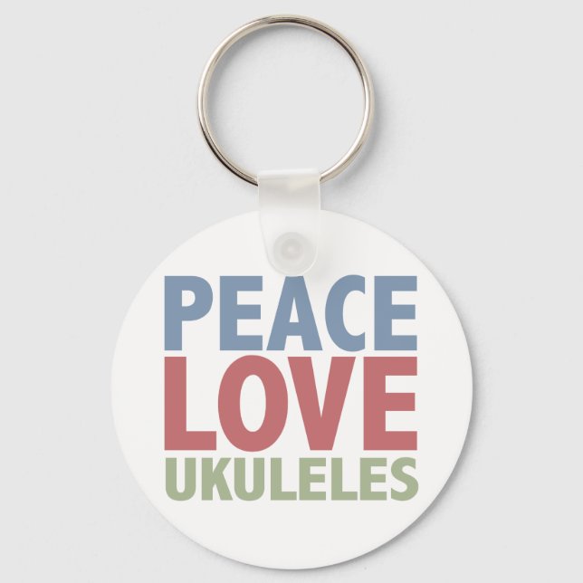 Porte-clés Peace Love Ukuleles (Recto)