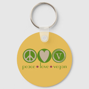 Porte-clés Peace Love Vegan