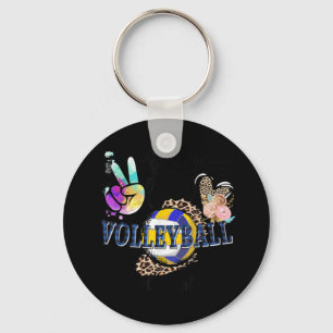 Porte-clés Peace Love Volleyball Gaga Life Maman Grand-mère L