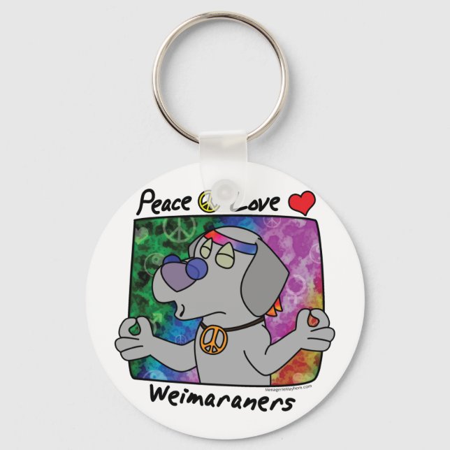 Porte-clés Peace Love Weimaraner Porte - clé 2 (Recto)
