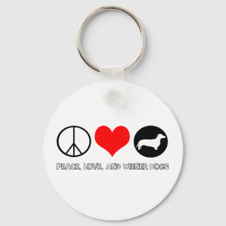 Porte-clés Peace, Love & Wiener Dogs - Porte - clé Dachshund
