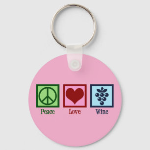 Porte-clés Peace Love Wine