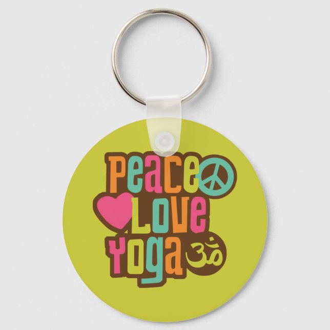 Porte-clés Peace Love Yoga (Recto)