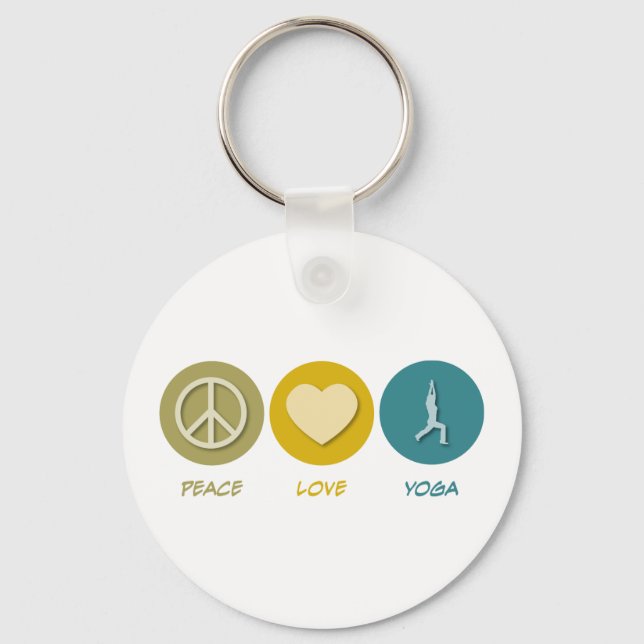 Porte-clés Peace Love Yoga (Recto)