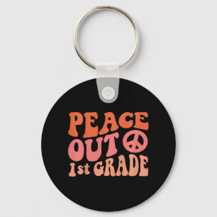 Porte-clés Peace Out 1st Grade Funny Retro 70's Dernier Day O