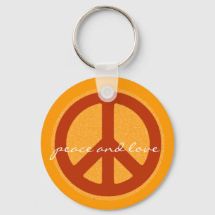 Porte-clés peace sign, hippies retro