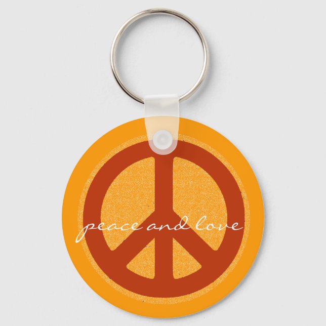 Porte-clés peace sign, hippies retro (Recto)
