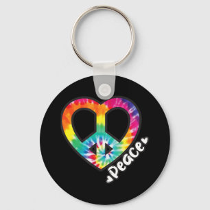 Porte-clés Peace Tie Dye Coeur Vintage Hippie Retro Super