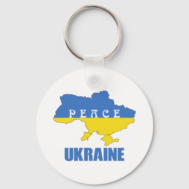Porte-clés Peace Ukraine - Soutenez la paix et l'amour (Recto)