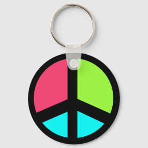 Porte-clés peacesign coloré