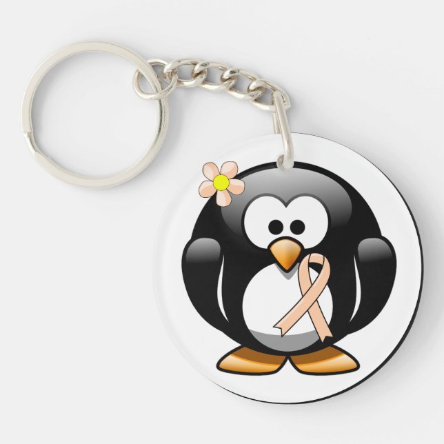 Porte-clés Peach Awareness Ribbon Penguin (Devant)