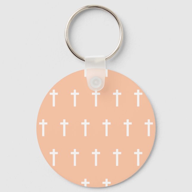 Porte-clés Peach White Croix (Recto)