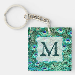 Porte-clés Peacock Bird Feather Turquoise Turquoise Vint Port