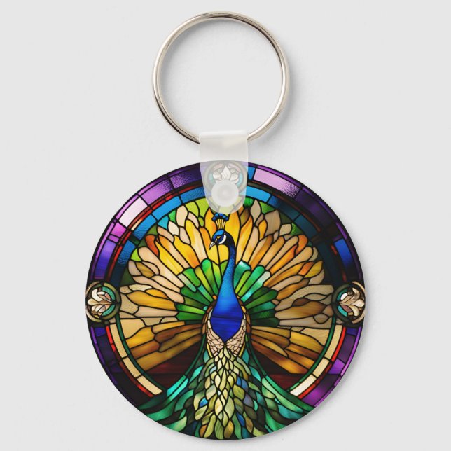 Porte-clés Peacock en verre tendu (Recto)