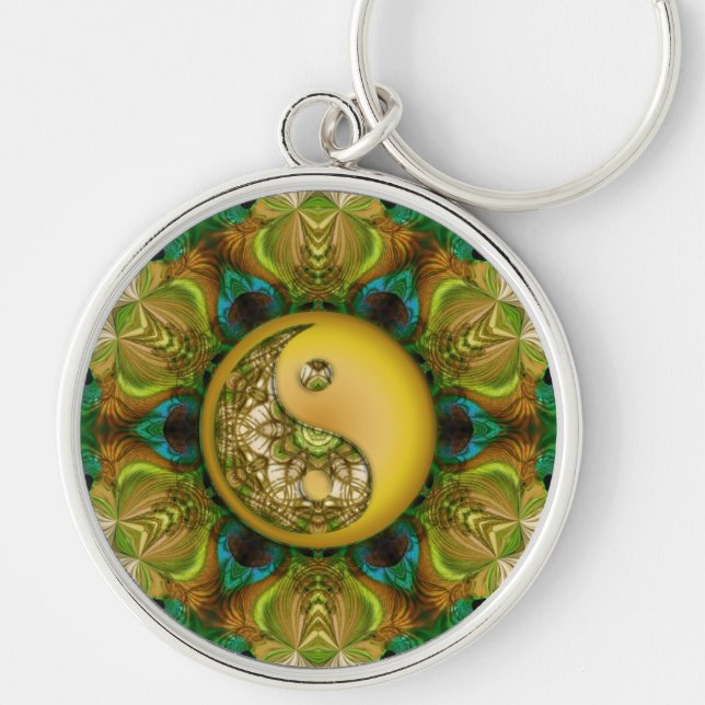 Porte-clés Peacock Pattern YinYang Mandala Keychain (Devant)